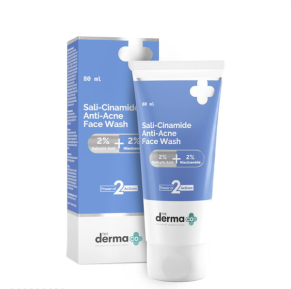 The Derma Co. Sali-Cinamide Anti-Acne Face Wash with 2% Salicylic Acid & 2% Niacinamide - 100ml